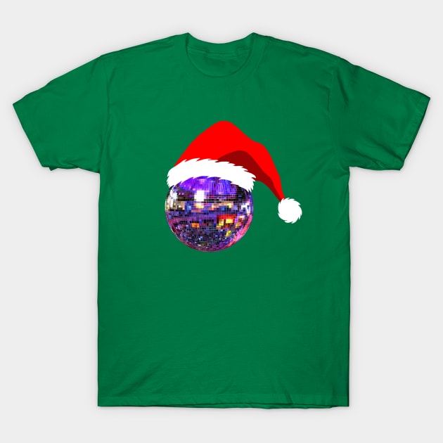 Jolly Disco Ball with Santa Hat T-Shirt by Art by Deborah Camp